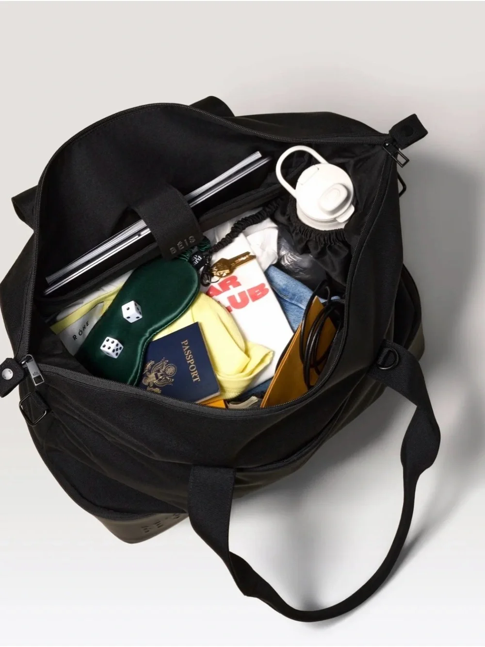 BEIS Black Travel Weekender Bag